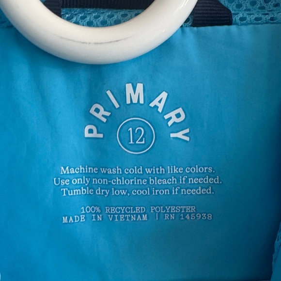 Primary Kids Packable Windbreaker, Sea Blue, Size 12 - Picture 5 of 7